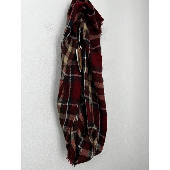 Stitch Fix LOOK Fall  Infinity Scarf Maroon Plaid Weave NEW With Tags Soft - Picture 1 of 7